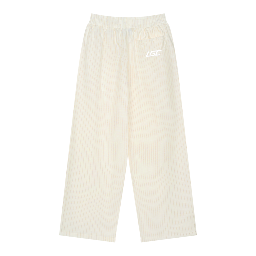Unisex Striped Pleated Pants