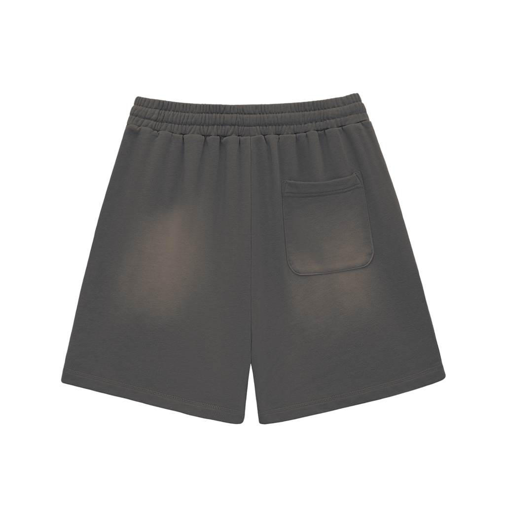 Sun Fade Raw Edge Cotton Shorts