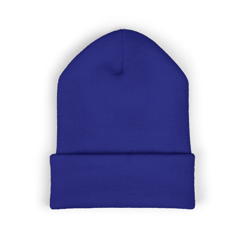 Embroidered LGC Cuffed Beanie — Olive Knit Winter Hat