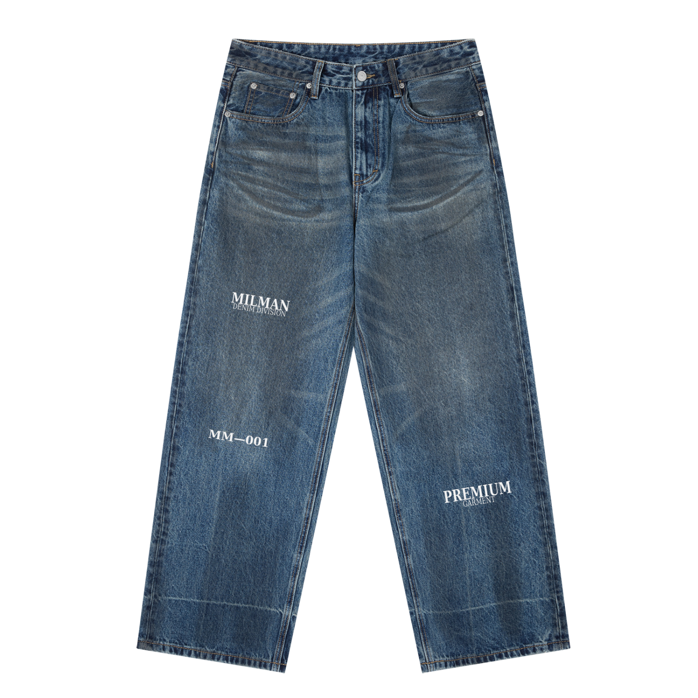 Vintage Wash Baggy Denim Jeans