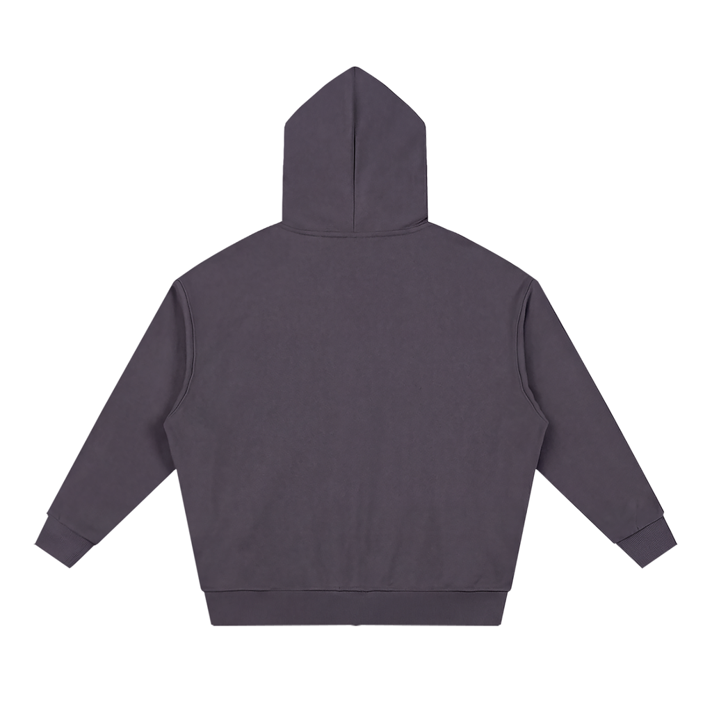 Unisex Loose Solid Full Zip Hoodie