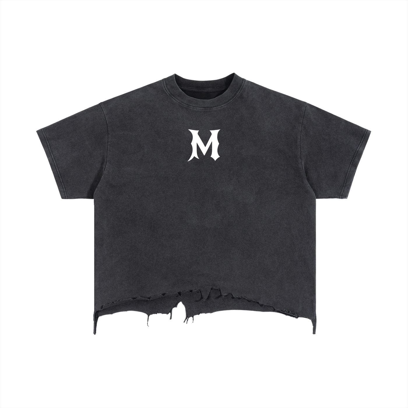 Vintage Wash Boxy Distressed Hem T-Shirt