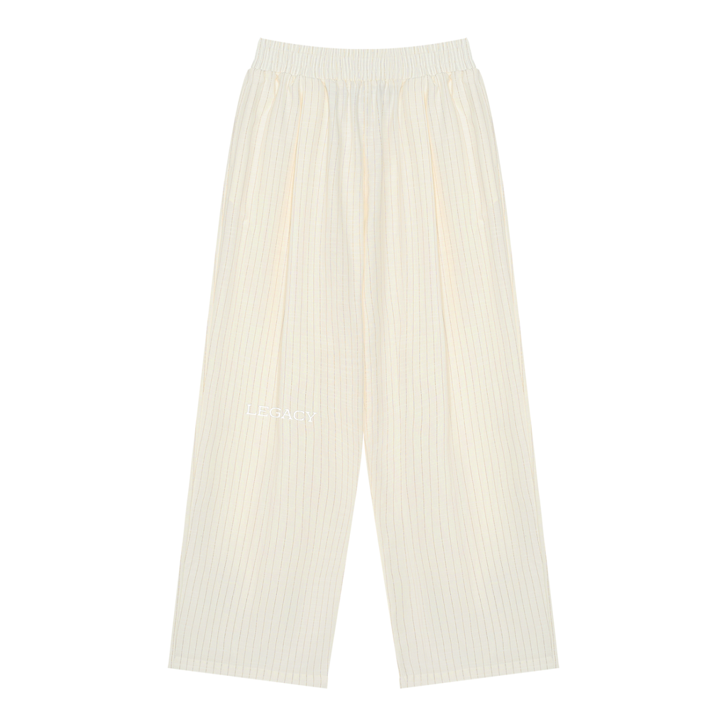 Unisex Striped Pleated Pants