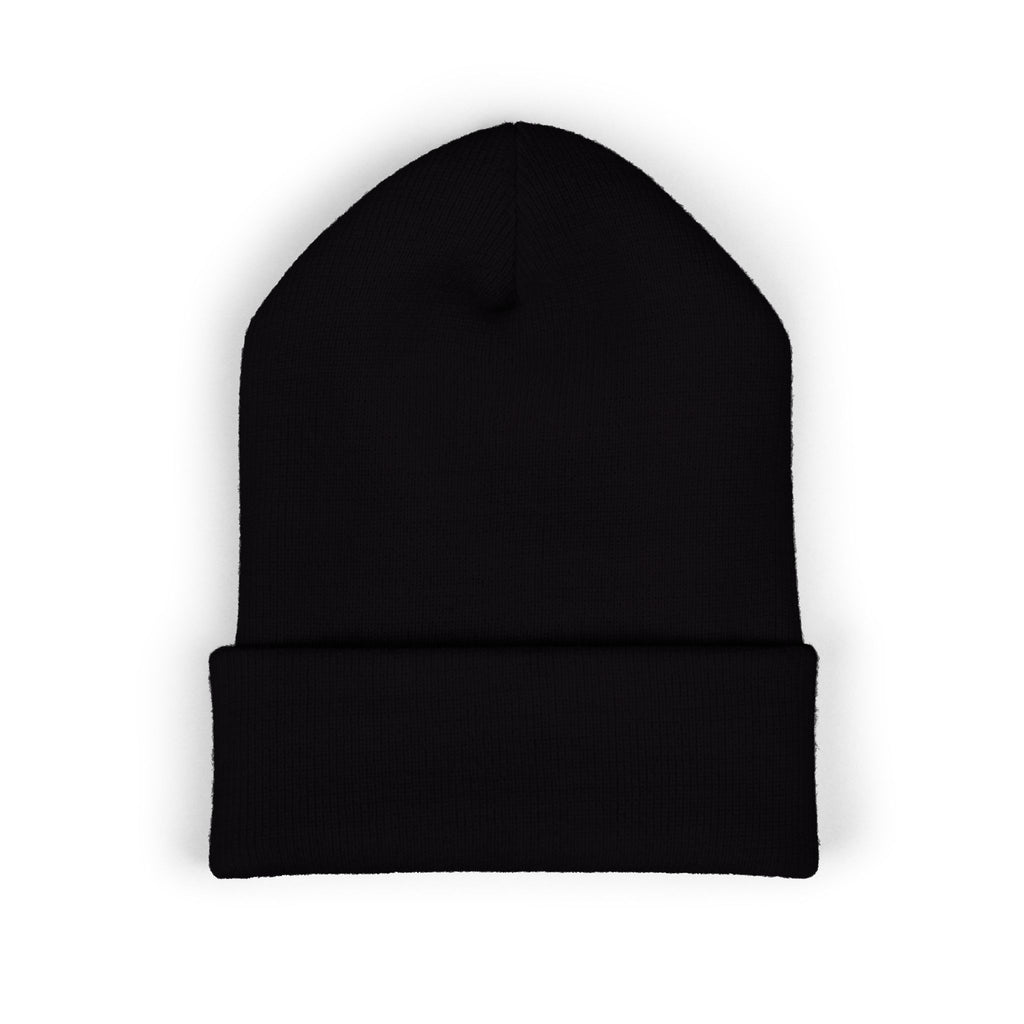 Embroidered LGC Cuffed Beanie — Olive Knit Winter Hat